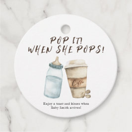 Pop als ze pop heeft! Baby brouwt baby shower Bedankjes Labels