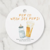 Pop als ze pop heeft! Baby brouwt baby shower Bedankjes Labels (Voorkant)