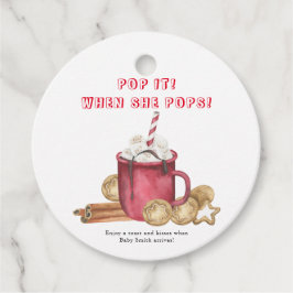 Pop als ze pop heeft! Kerstkoekjes en cacao Bedankjes Labels