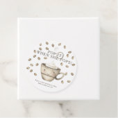 Pop als ze pop heeft! koffie-baby shower bedankjes labels (In situ)