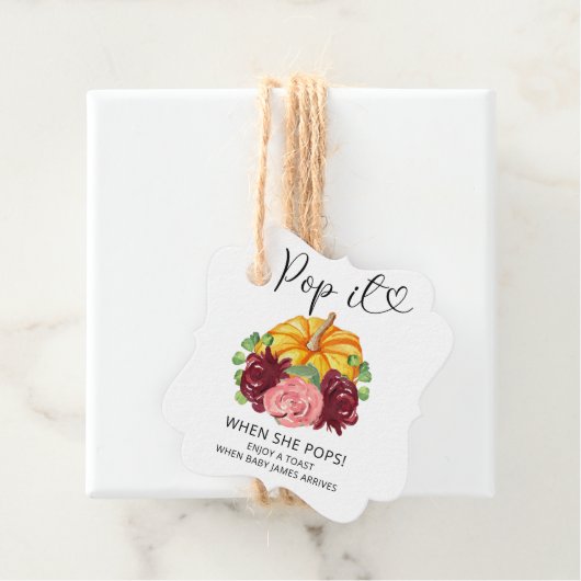 Pop als ze pop pompoen bedankjes labels (In situ)