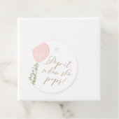 Pop als ze Pop roze ballonBaby shower Bedankjes Labels (In situ)