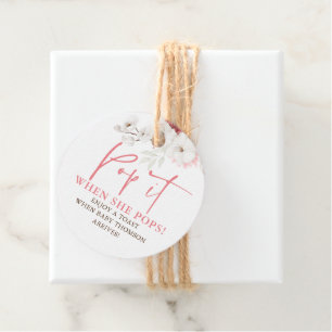 Pop als ze Pop roze Boho Baby shower Bedankjes Labels
