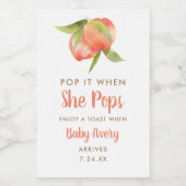 Pop als ze Pop van klein Baby shower Wijn Etiket (Enkel label)