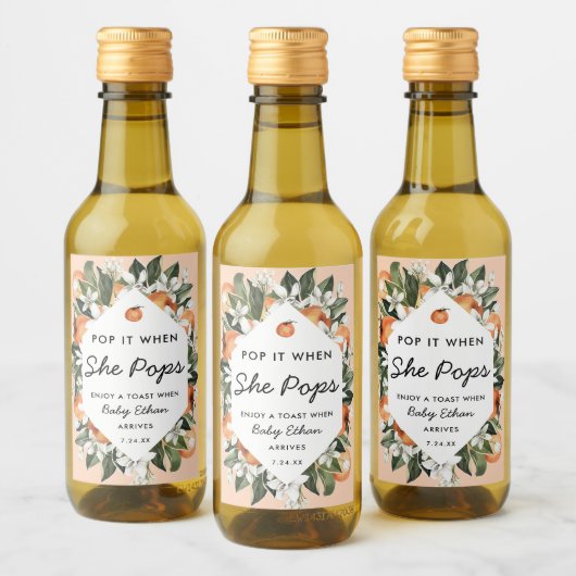 Pop als ze Pop van klein Baby shower Wijn Etiket (Flessen)