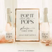 Pop als ze Poppen gepersonaliseerde Baby shower gu Sparkling Wijnetiket
