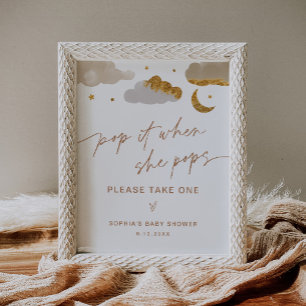 Pop als ze Poppen Twinkle Star Baby shower tekenen Poster