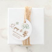 Pop als ze Teddy Bear Baby shower Pop Bedankjes Labels (In situ)