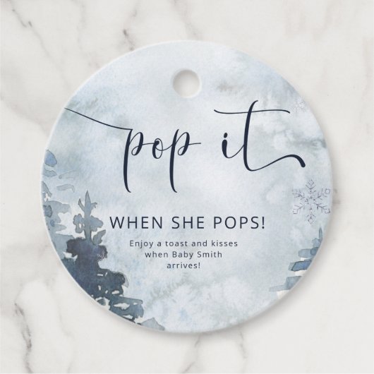 Pop als ze waterverf bos pop bedankjes labels (Voorkant)