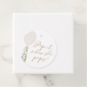 Pop als ze witte ballonBaby shower Pop Bedankjes Labels (In situ)