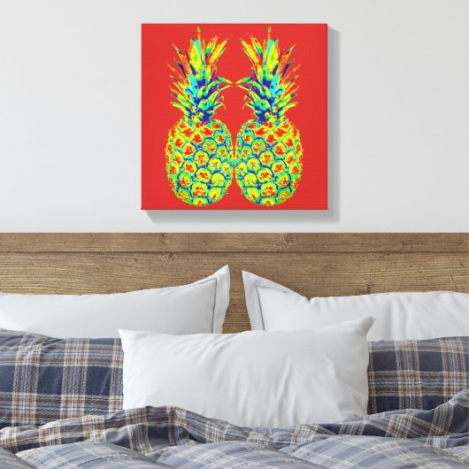 Pop ananas canvas afdruk (Insitu (Slaapkamer))