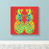 Pop ananas canvas afdruk (Insitu (Houten vloer))