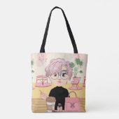 pop, anime, fantastisch, cartoon tote bag (Achterkant)