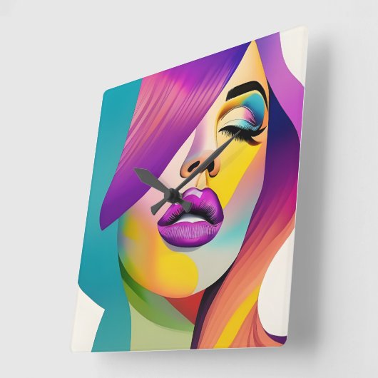 Pop art. 1 vierkante klok (Hoek)