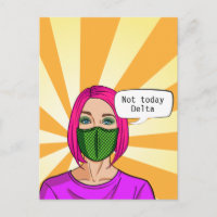 Pop art. 2021 Face Mask Lady Delta Covid
