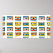 Pop art. 90s naadloos muziekcassettes. B Poster (Voorkant)