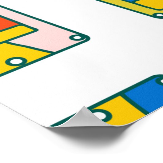 Pop art. 90s naadloos muziekcassettes. B Poster (Hoek)