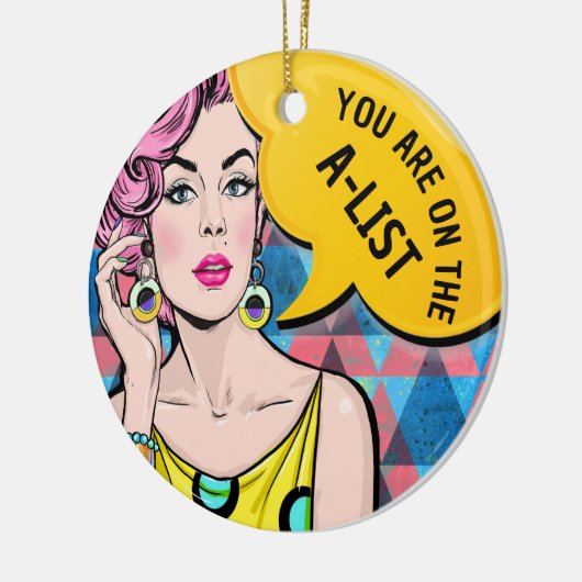Pop Art A-List VIP Keramisch Ornament (Links)