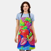 Pop Art Aardbeien Schort (Gedragen)