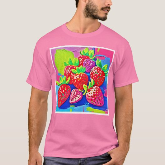 Pop Art Aardbeien T-shirt (Voorkant)