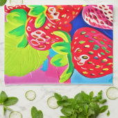 Pop Art Aardbeien Theedoek (Gevouwen)