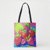 Pop Art Aardbeien Tote Bag (Voorkant)