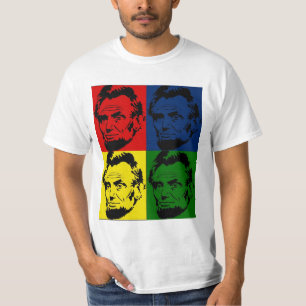 Pop Art Abe Lincoln Portret - T-shirt