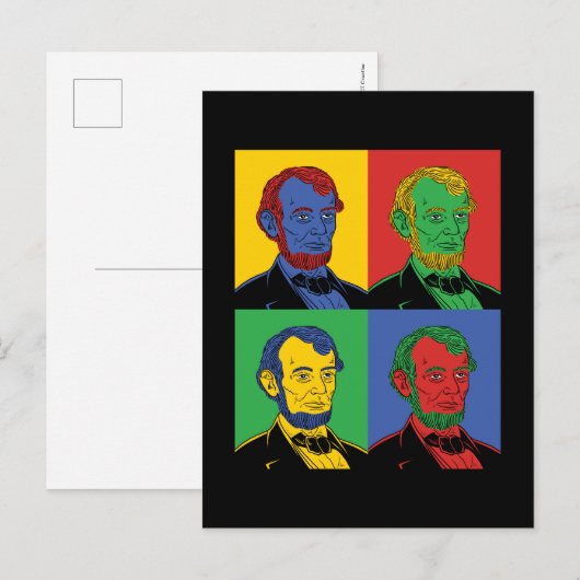 Pop Art Abraham Lincoln Briefkaart (Voorkant / Achterkant)