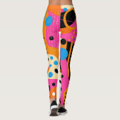 Pop Art Abstract Patroon Levendige Kleuren Quote Leggings (Achterkant)