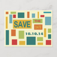 Pop Art Abstract Save The Date-ansichtkaart