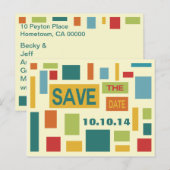 Pop Art Abstract Save The Date Ansichtkaart Aankondigingskaart (Voorkant / Achterkant)