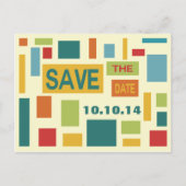 Pop Art Abstract Save The Date Ansichtkaart Aankondigingskaart (Voorkant)