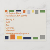 Pop Art Abstract Save The Date Ansichtkaart - Blau Aankondigingskaart (Achterkant)