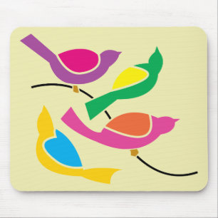 Pop Art Abstract Song Birds Muismat