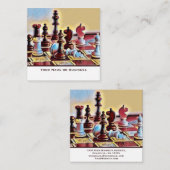 Pop Art Abstracte Chess Piecs Coach Club Vierkante Visitekaartje (Voorkant / Achterkant)