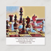 Pop Art Abstracte Chess Piecs Coach Club Vierkante Visitekaartje (Achterkant)