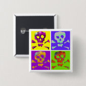 Pop Art Abstracte Skulls Button (Voorkant /achterkant)