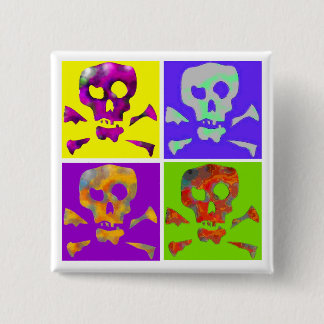 Pop Art Abstracte Skulls Button