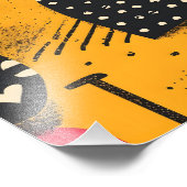 Pop Art Abstracto: Labios y Corazones Foto Afdruk (Hoek)