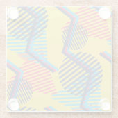 Pop art achtergrond, abstracte geometrische textuu glazen onderzetter (Achterkant)