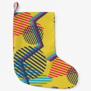 Pop art achtergrond, abstracte geometrische textuu kleine kerstsok