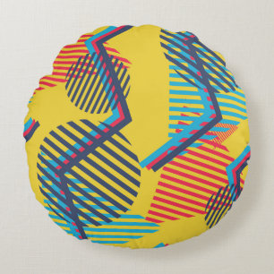 Pop art achtergrond, abstracte geometrische textuu rond kussen