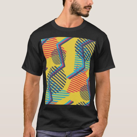 Pop art achtergrond, abstracte geometrische textuu t-shirt (Voorkant)