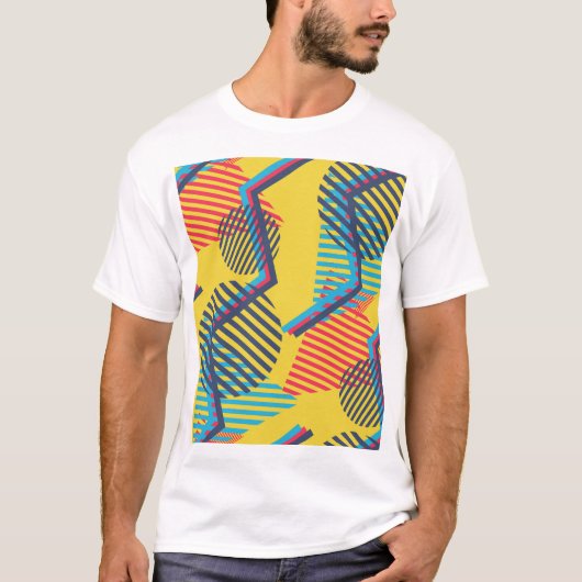 Pop art achtergrond, abstracte geometrische textuu t-shirt (Voorkant)