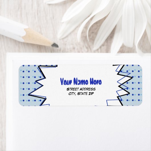 Pop Art Adreslabel - Blauw Etiket (Insitu)