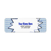 Pop Art Adreslabel - Blauw Etiket (Voorkant)