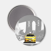 Pop Art Afbeelding Ny Yellow Taxi Nyc Brooklyn Bri Magneet (Voorkant / Achterkant)
