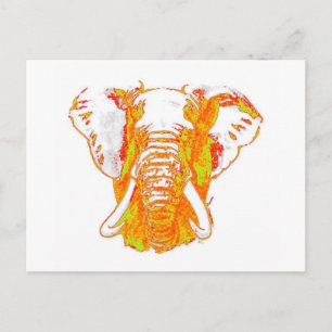 Pop Art African Elephant Briefkaart