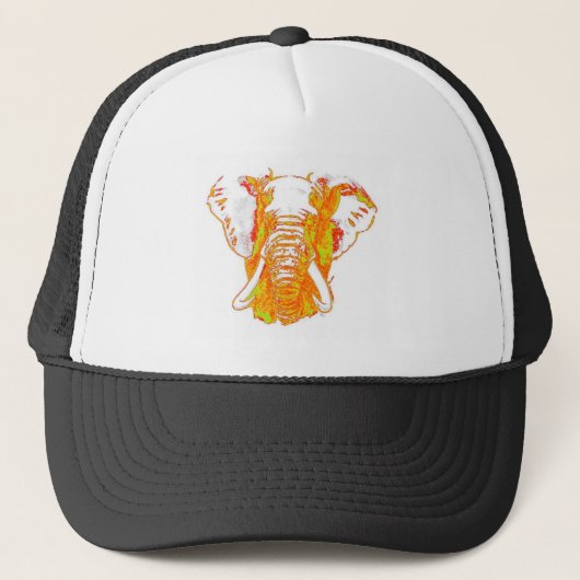 Pop Art African Elephant Trucker Pet (Voorkant)