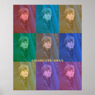 Pop Art Afstuderen Foto Trendy Retro Kleurenblok Poster